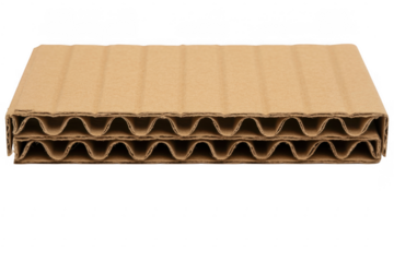 Corrugated cardboard box brown packaging isolated on a transparent background