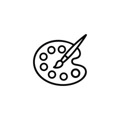 Artist Paint Palette and Brush Icon