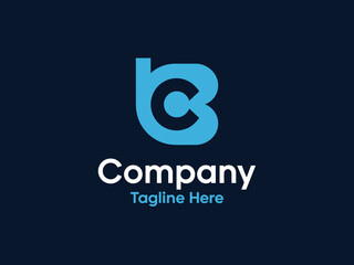 Modern Business Logo Template Design with Blue and White Color Scheme