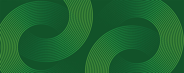 Modern medical or health care Abstract green glowing geometric lines on green background. Modern green circle lines pattern. Futuristic technology concept.