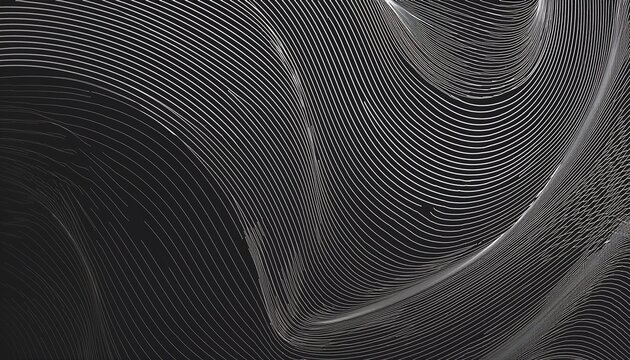 abstract black thin line wave pattern can be used background
