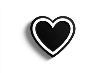 Fototapeta premium Dual-Bordered Black Heart on White Background