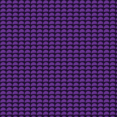 Fototapeta premium Semicircle pattern of purple hand drawn shapes on dark background