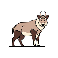 Artistic illustration of a Saola animal standing proudly on the ground.