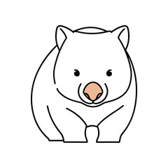 Charming Wombat Illustration A Delightful Depiction of Australian Wildlife.