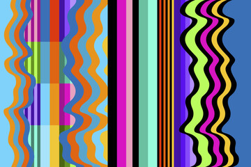 Seamless geometric pattern. Abstract background with colorful stripes. Vector illustration.