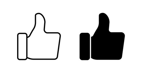 Obraz premium Thumbs up like icon in black and white, representing approval, positive feedback, and social media interactions