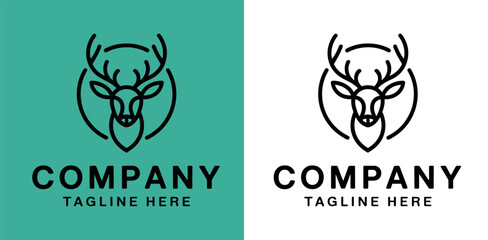 Deer Head Logo Design Template