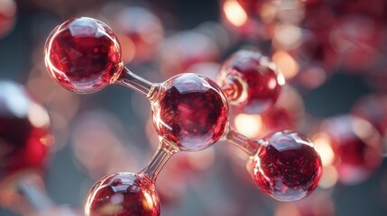 Red molecule structure science research and discovery