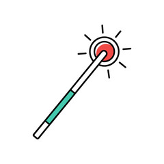 Illustration of a Magic Wand with Glowing Red Orb.