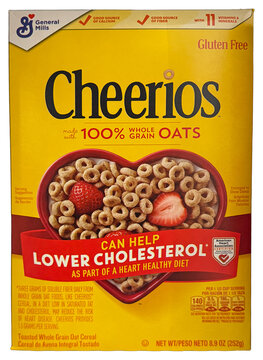 Box of gluten free Cheerios cereal.