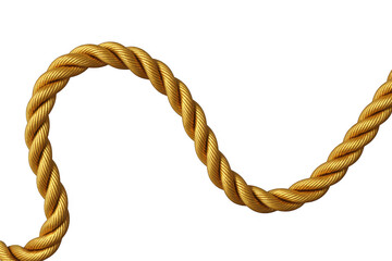 Gold rope twisted cable isolated on a transparent background