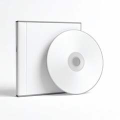 Blank CD and case, side-by-side on white, showing a blank disc