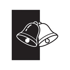 Simple Graphic Bells Icon Black White Minimalist Vector Design