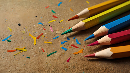 Yellow colored recycled plastic with colorful fragments