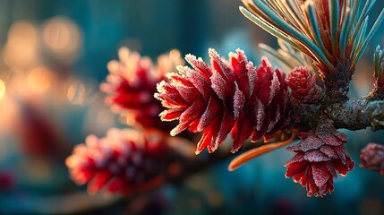 Iced pine cones