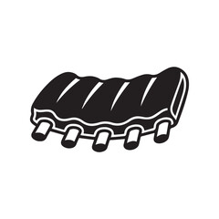 Pork Ribs silhouette vector art illustration