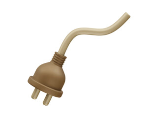 Power plug icon 3d render illustration 