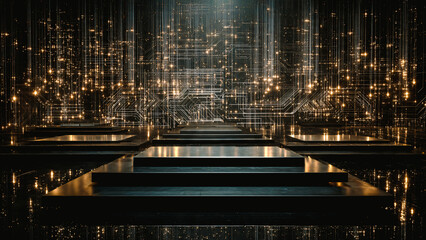 Socle de pr&eacute;sentation, sc&egrave;ne de science fiction