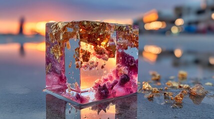 Resin sunset art