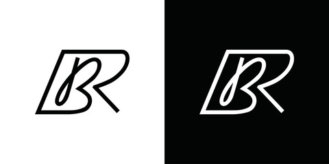 simple vector initial letter BR logo