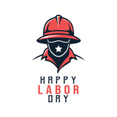Labor Day Graphic with Worker and Bold Typography