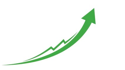 Green Arrow Graph Showing Upward Trend and Growth