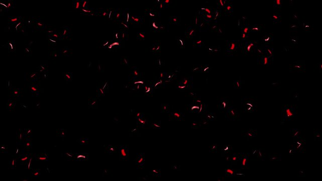 red confetti falling celebration background , luxury red confetti explosion, confetti rain party celebration 4k loop.