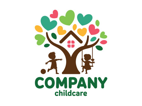 Colorful Childcare Company Logo Design