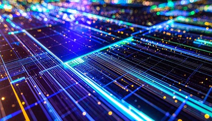 Technology hardware in a mysterious light