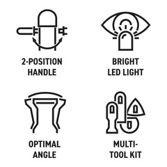 Icons set for oscillating tool - in bold line