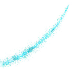 Glowing blue streak of light isolated on transparent background