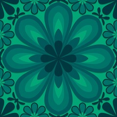 abstract floral background,green curves ,painted create to flower shape,leaves,butterfly, green background in geometric patterns as sarong,fabric,tile,printed fabric,batik,tablecloth patterns.