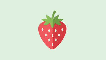 Fresh and Juicy Strawberry with Green Leaves on Light Background