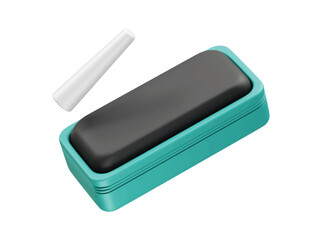 Duster and chalk icon 3d render illustration 