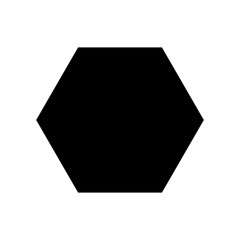 Black hexagon geometric shape icon