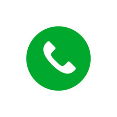 Green phone call transparent button icon isolated on white background