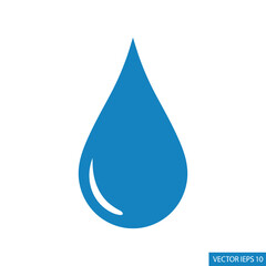 Blue Water Droplet Icon Illustration Design 1.