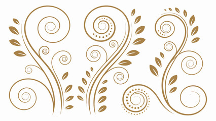 Elegant floral swirls decorative vector illustration design elements