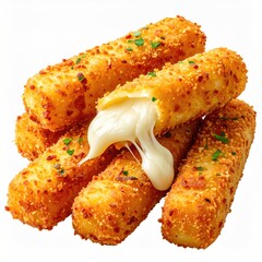 Golden-fried, crispy breaded sticks, oozing melted cheese