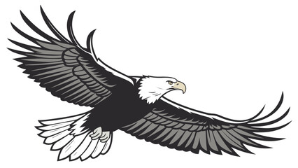 Obraz premium Majestic Flying Eagle Illustration Symbolizing Freedom and Strength in Nature