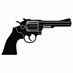 Revolver Silhouette Vector Illustration