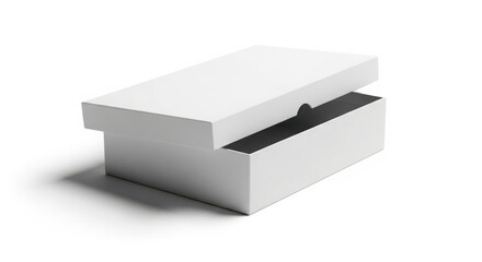 Naklejka premium White cardboard box with lid partially open