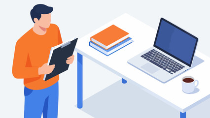 Person working at desk with laptop