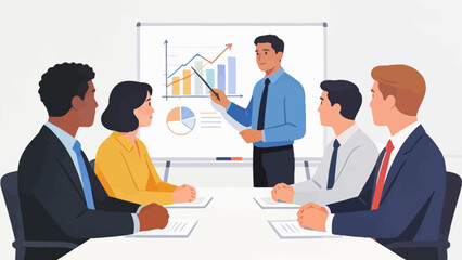 Business meeting with data presentation