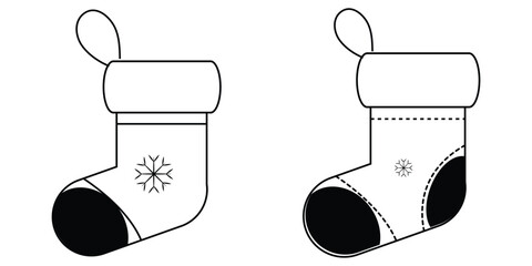 Christmas stocking glyph icon, new year and merry christmas sock vector icon, gift stocking vector graphics, editable stroke sign, lllustration eps 10.