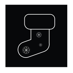 Christmas stocking glyph icon, new year and merry christmas sock vector icon, gift stocking vector graphics, editable stroke sign, lllustration eps 10.