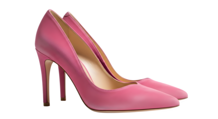 Pink high heel stiletto shoe isolated on transparent background