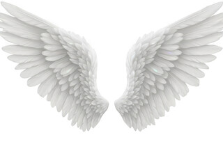 Obraz premium White angel wings illustration isolated on transparent background