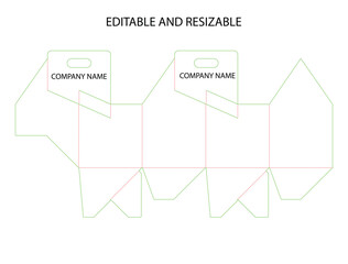 Professional Editable Vector Die Line Designs for Resizable Folding Boxes